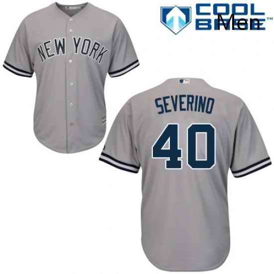 Mens Majestic New York Yankees 40 Luis Severino Replica Grey Road MLB Jersey